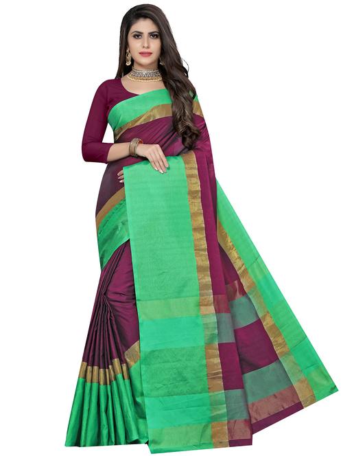 women's self design purple colored saree with blouse - 20214332 - Standard Image - 0