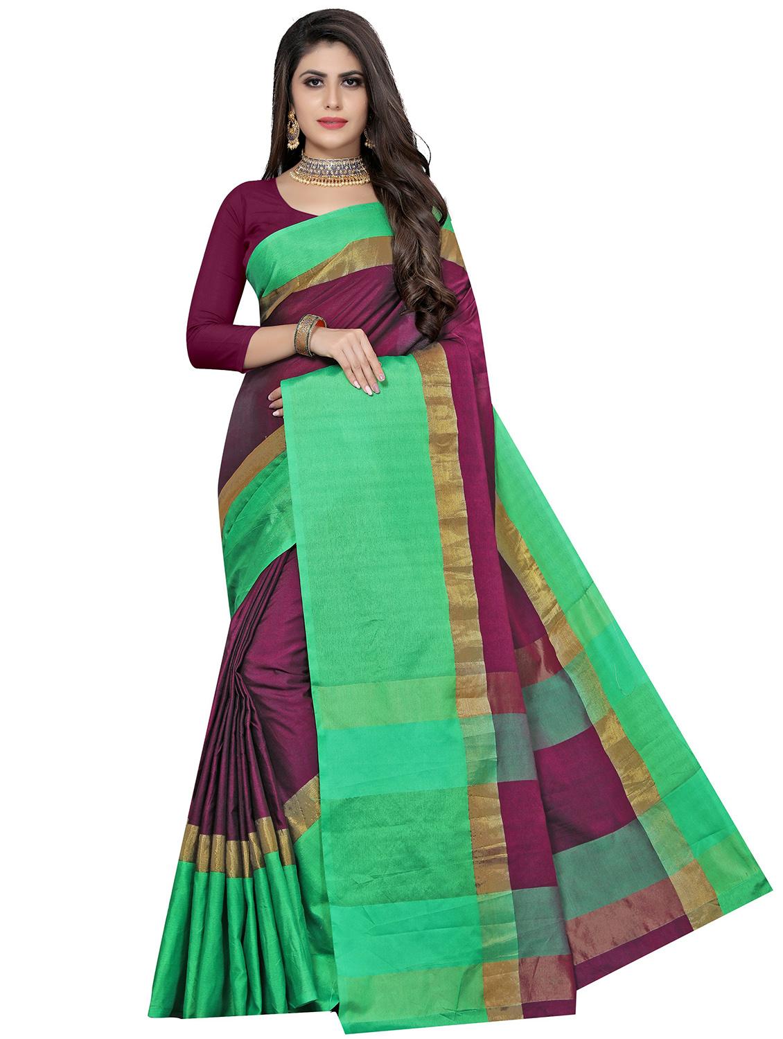 women's self design purple colored saree with blouse - 20214332 - Zoom Image - 0