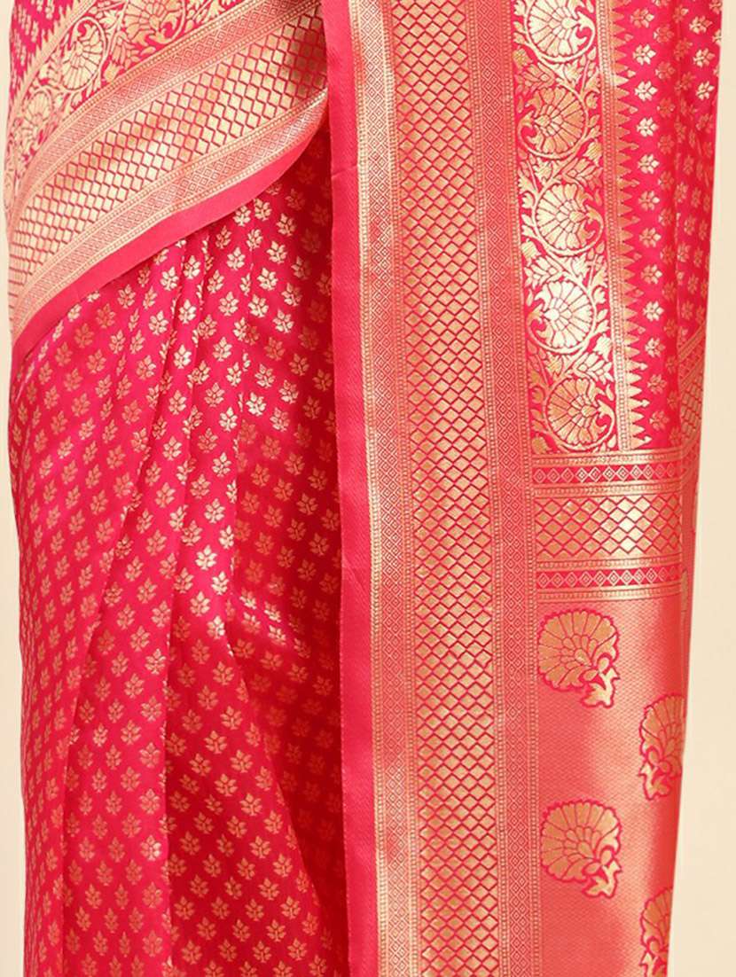 women's self design pink colored saree with blouse - 20214385 - Standard Image - 3