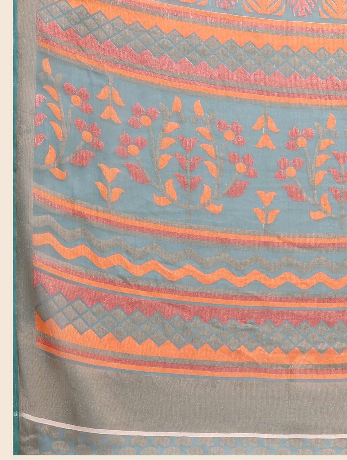 women's floral grey colored saree with blouse - 20214401 - Standard Image - 3