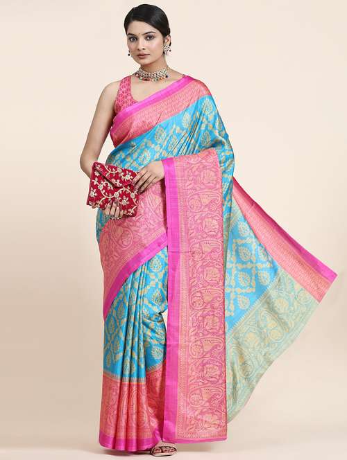 women's self design pink colored saree with blouse - 20214414 -  Standard Image - 0