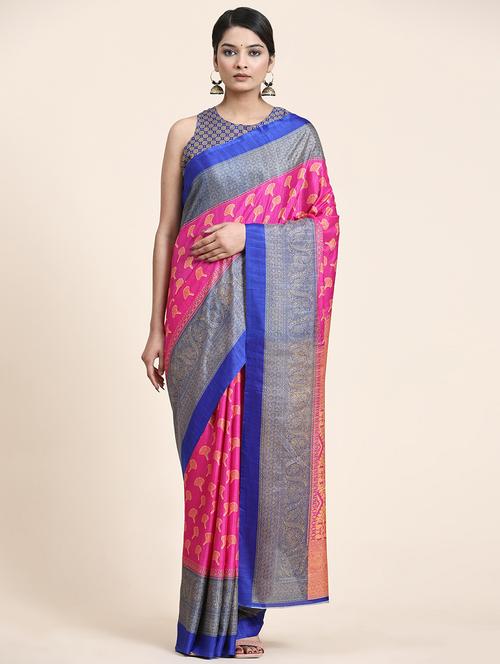women printed saree with blouse - 20214427 -  Standard Image - 0