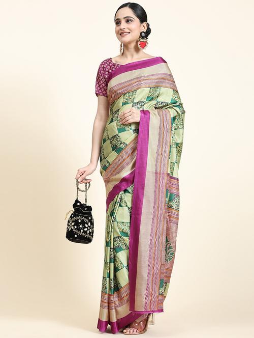 women's printed multi colored saree with blouse - 20214470 - Standard Image - 0