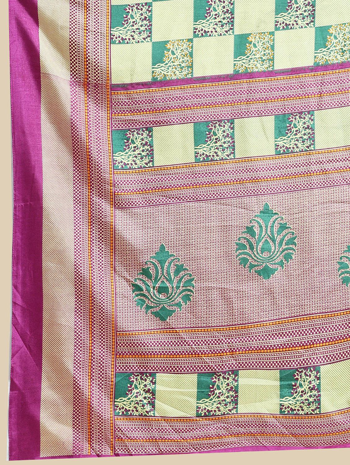 women's printed multi colored saree with blouse - 20214470 - Standard Image - 3