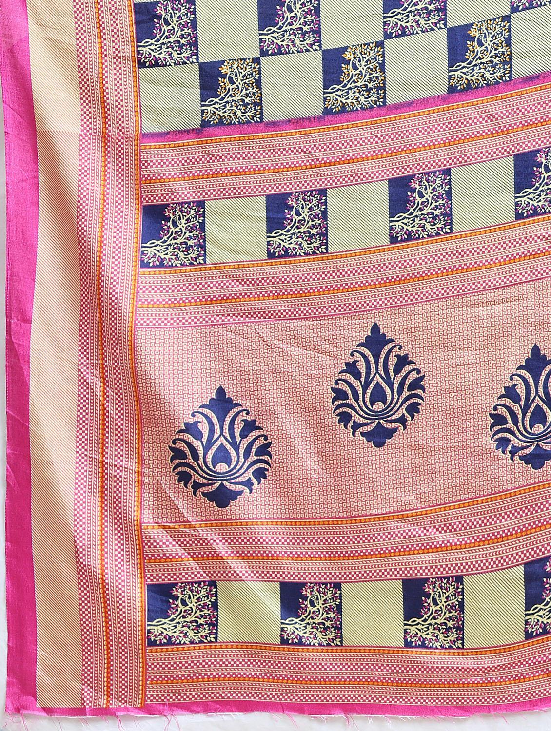 women's printed pink colored saree with blouse - 20214471 - Standard Image - 3