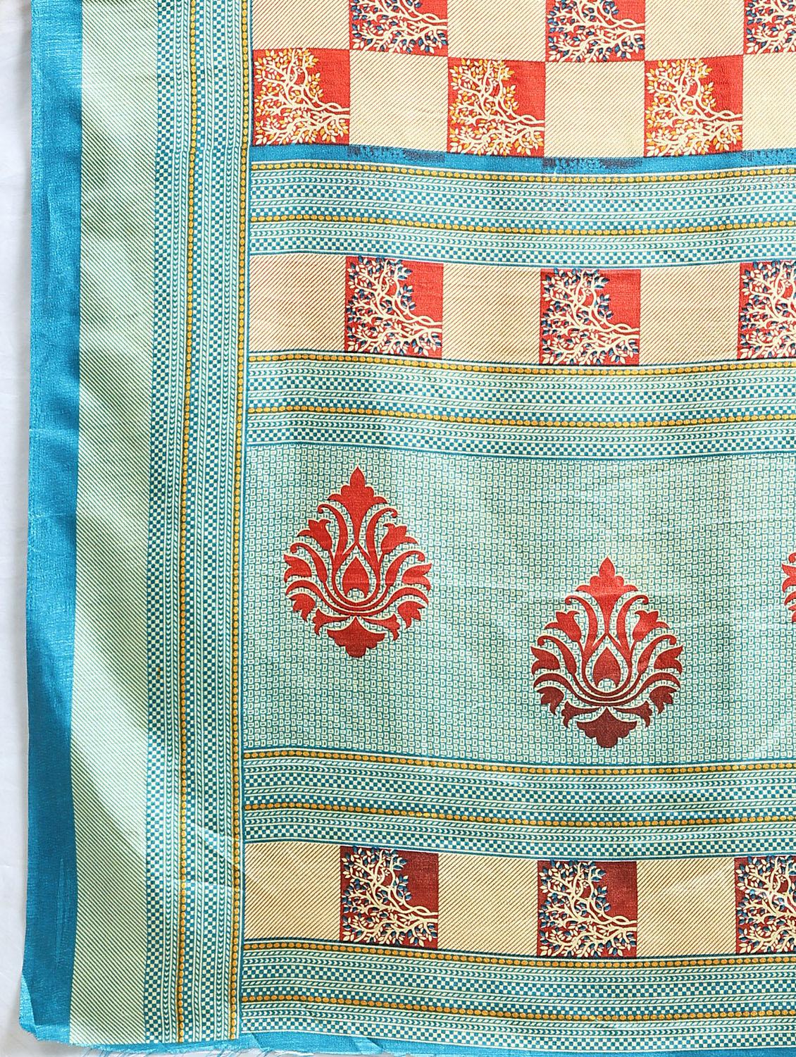 women's checks multi colored saree with blouse - 20214485 - Standard Image - 3