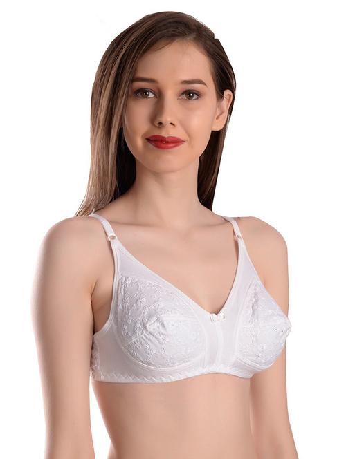 white cotton blend sports bra - 20214685 -  Standard Image - 0