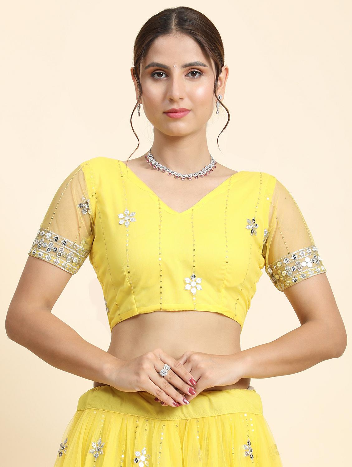 embroidered flared lehenga choli set with dupatta - 20214763 - Standard Image - 3