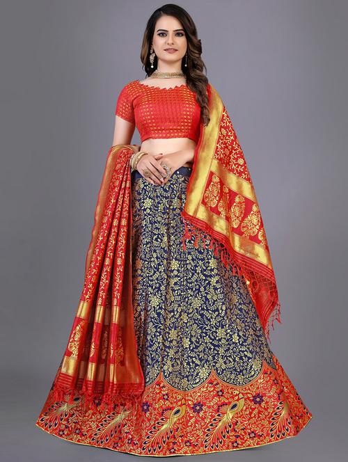banarasi lehenga choli with dupatta set - 20214775 - Standard Image - 0