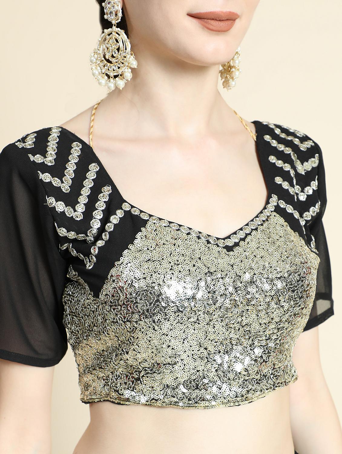 embroidered panelled lehenga choli set with dupatta - 20214782 - Standard Image - 3