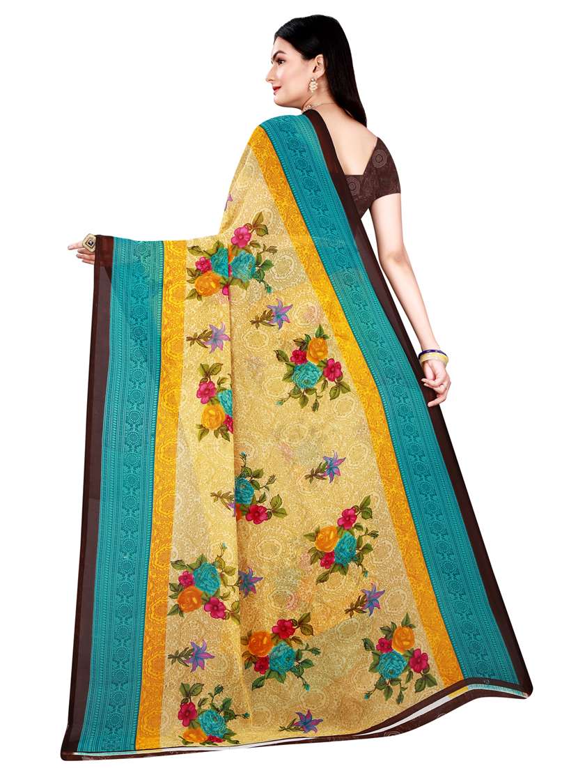 pack of 2 printed sarees with blouse - 20216142 -  Standard Image - 3