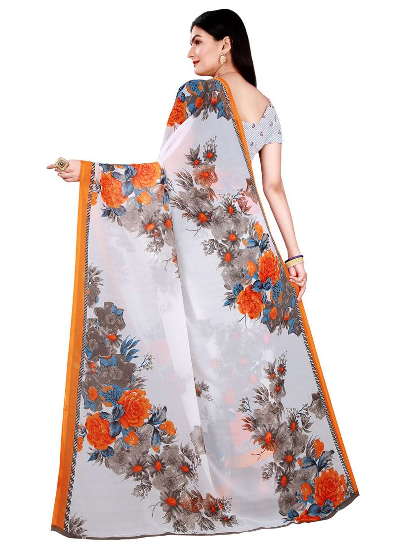 women's printed multi colored saree with blouse - 20216533 -  Standard Image - 3