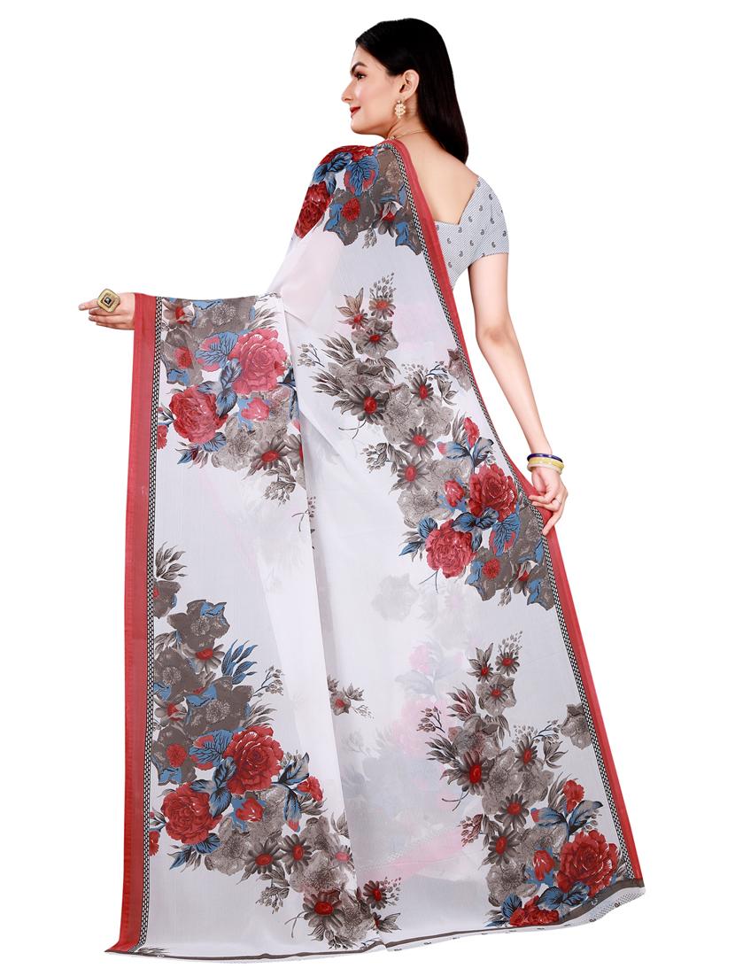 women's printed multi colored saree with blouse - 20216579 - Standard Image - 3
