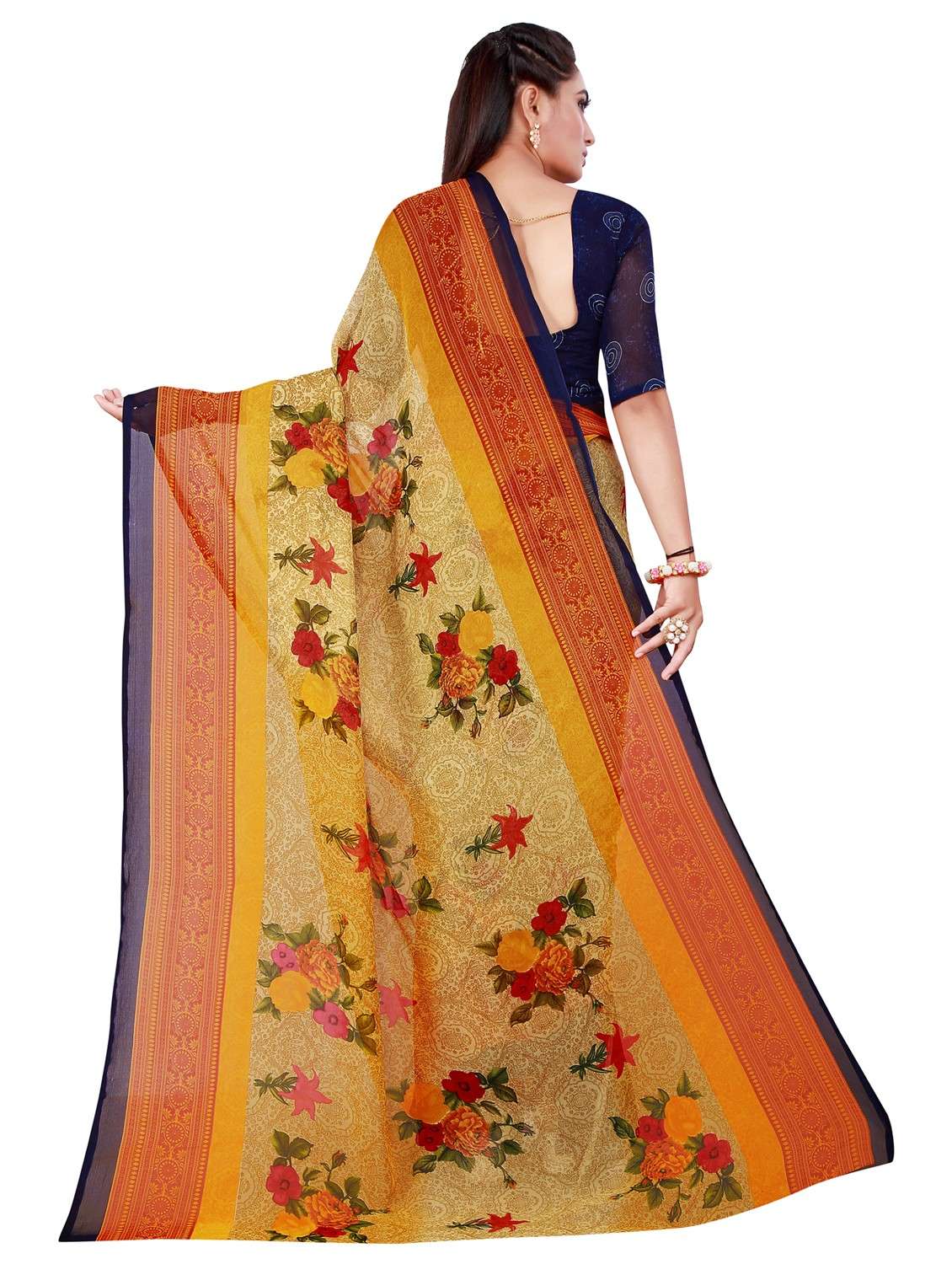 women's saree combo with blouse - 20217079 -  Standard Image - 3