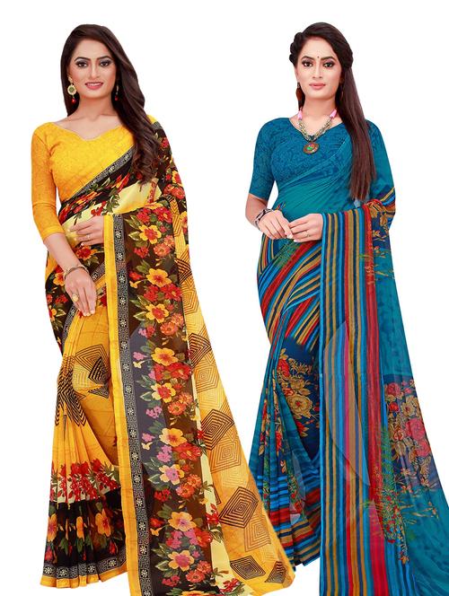 women's saree combo with blouse - 20217567 - Standard Image - 0