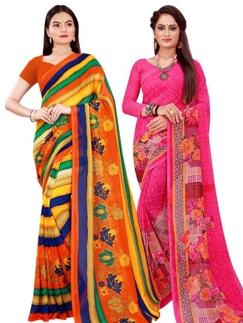 women's saree combo with blouse - 20217629 - Standard Image - 0