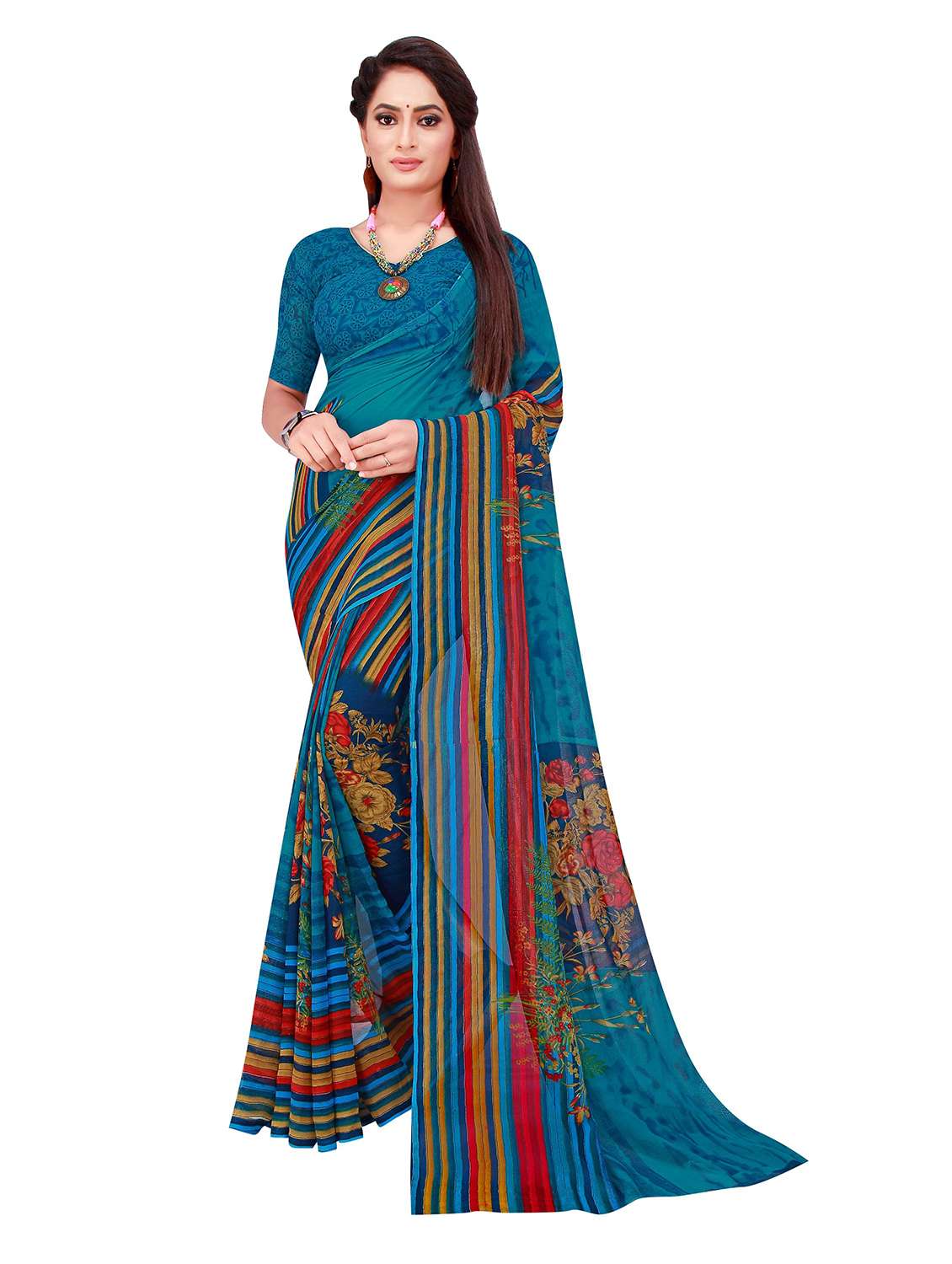 women's saree combo with blouse - 20218184 -  Standard Image - 3