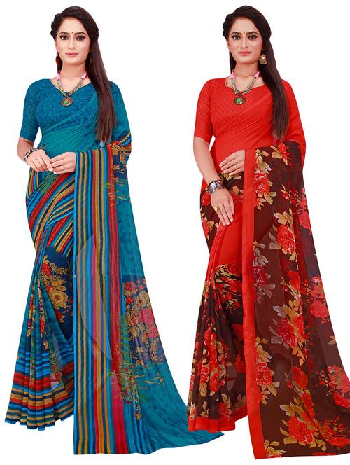 women's saree combo with blouse - 20218219 - Standard Image - 0