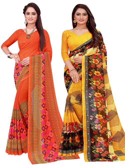 women's saree combo with blouse - 20218605 - Standard Image - 0
