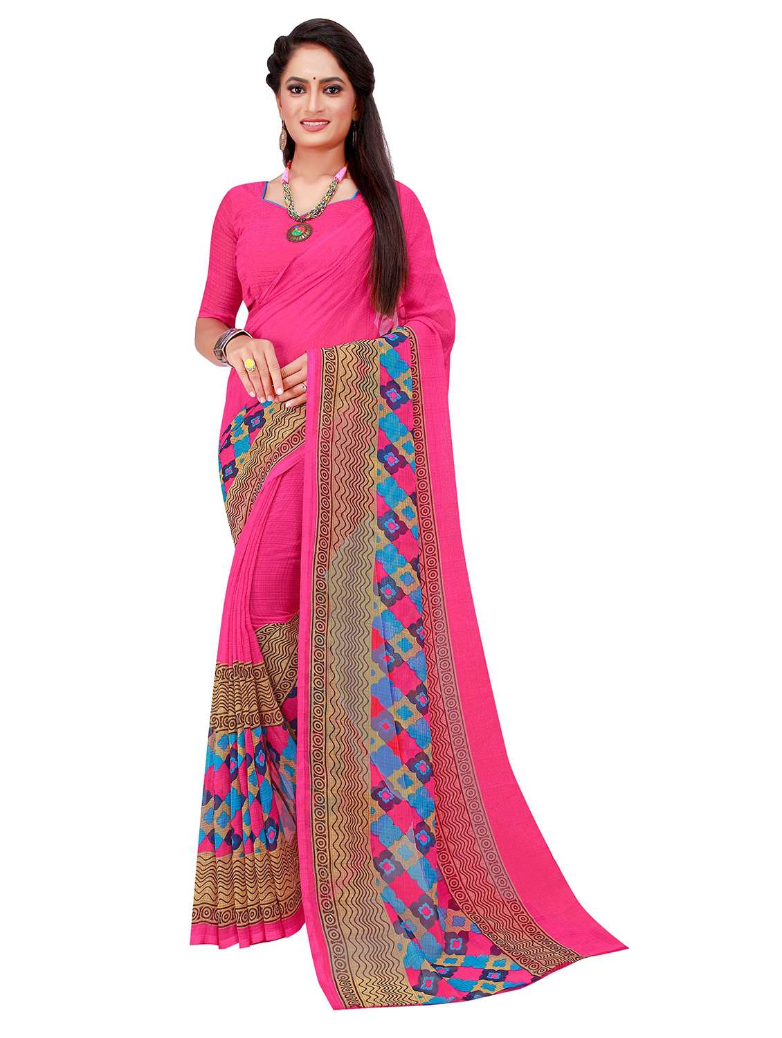 women's saree combo with blouse - 20218638 - Standard Image - 3