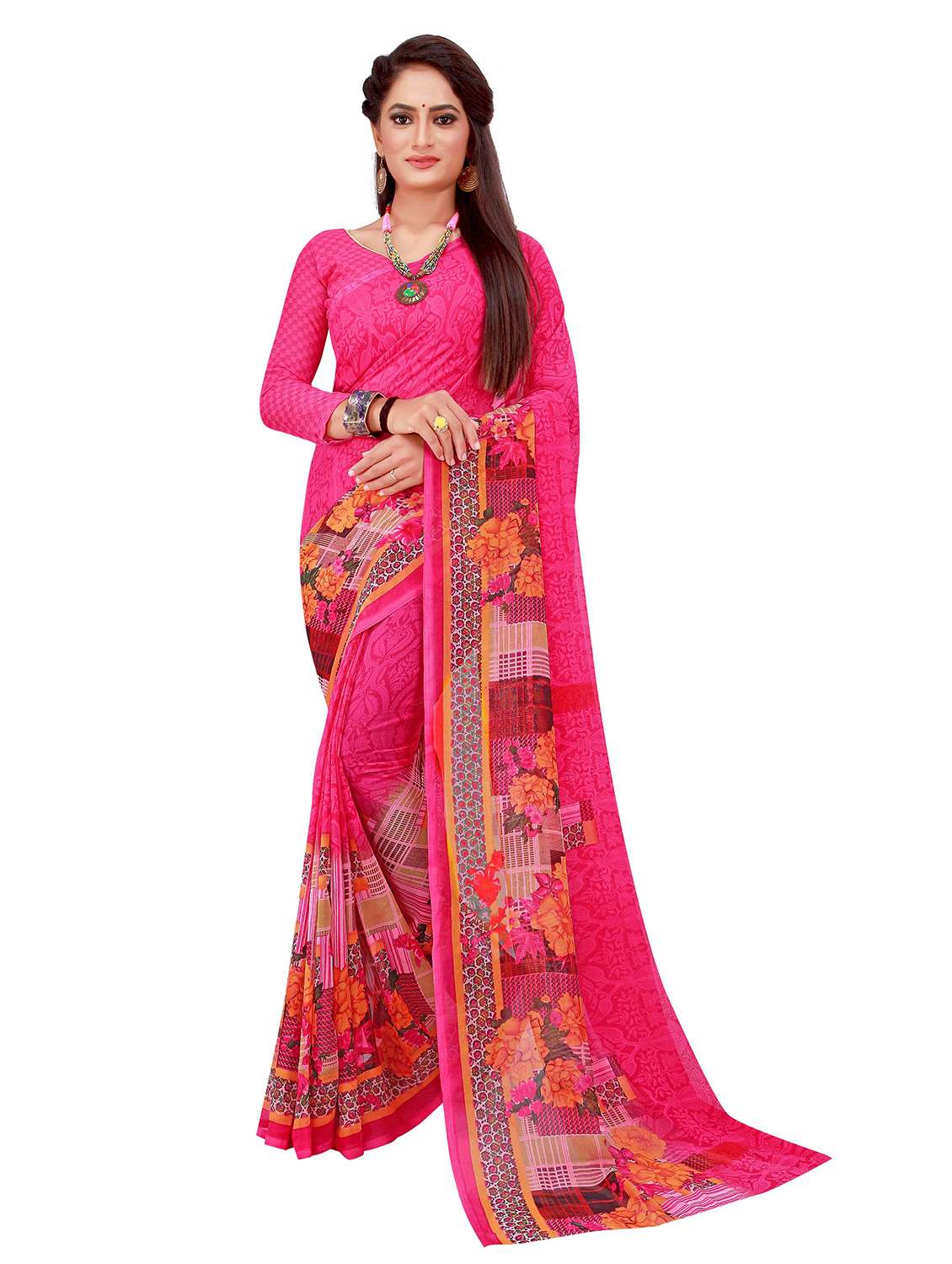 women's saree combo with blouse - 20218744 -  Standard Image - 3