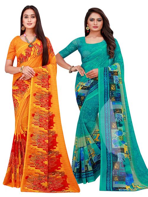 pack of 2 printed saree  - 20219217 -  Standard Image - 0