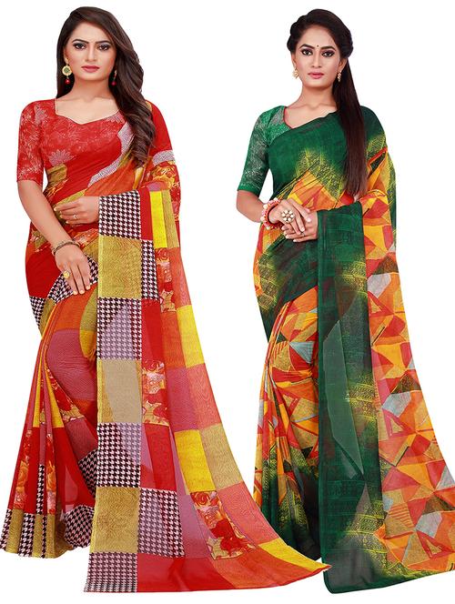 pack of 2 printed saree  - 20219268 -  Standard Image - 0