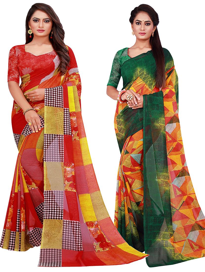 pack of 2 printed saree  - 20219268 -  Zoom Image - 0