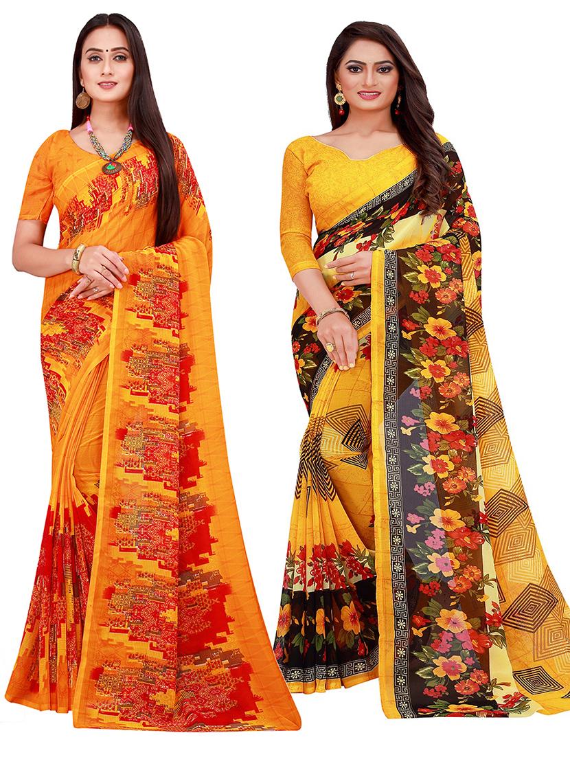 pack of 2 printed sarees  - 20219270 -  Zoom Image - 0