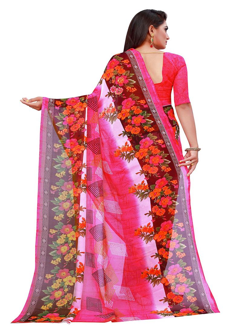 pack of 2 printed saree with blouse - 20219426 - Standard Image - 3