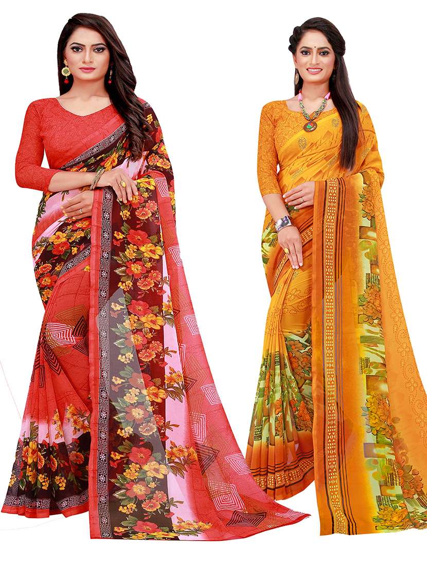 women's saree combo with blouse - 20219450 - Zoom Image - 0