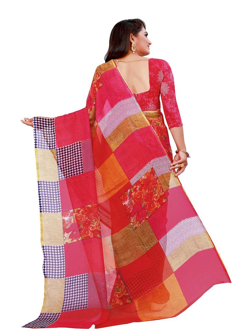 pack of 2 printed georgette saree - 20219670 - Standard Image - 3