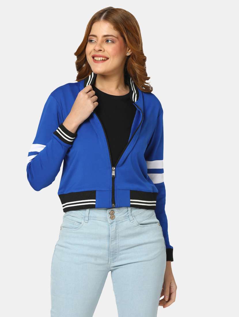 blue cotton varsity jacket - 20220256 -  Zoom Image - 0