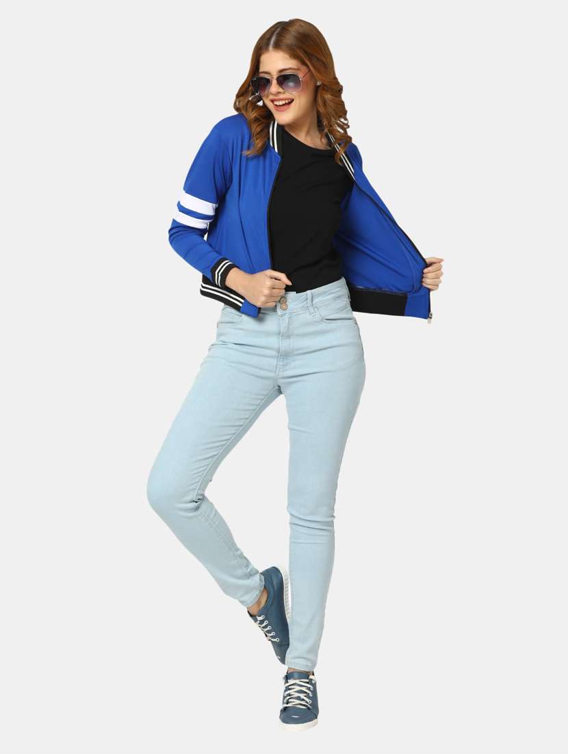 blue cotton varsity jacket - 20220256 -  Standard Image - 3