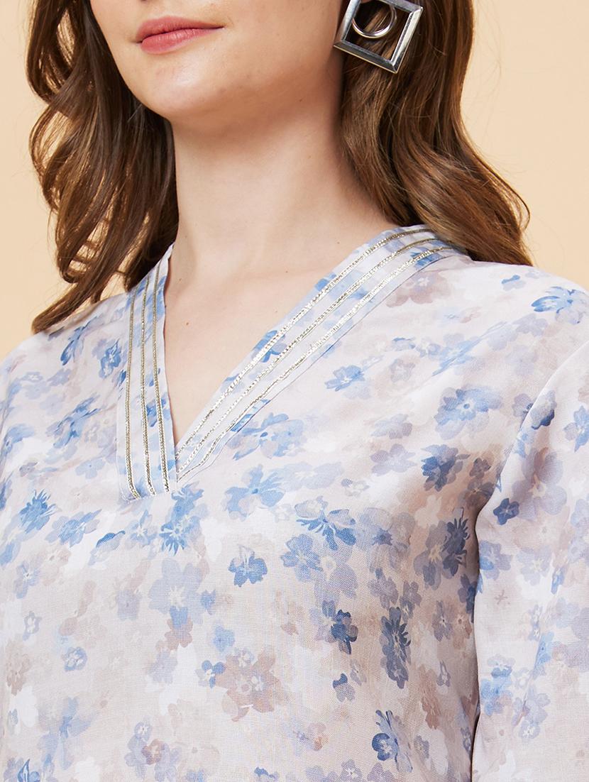 multicolored floral printed straight kurta - 20221131 - Standard Image - 5