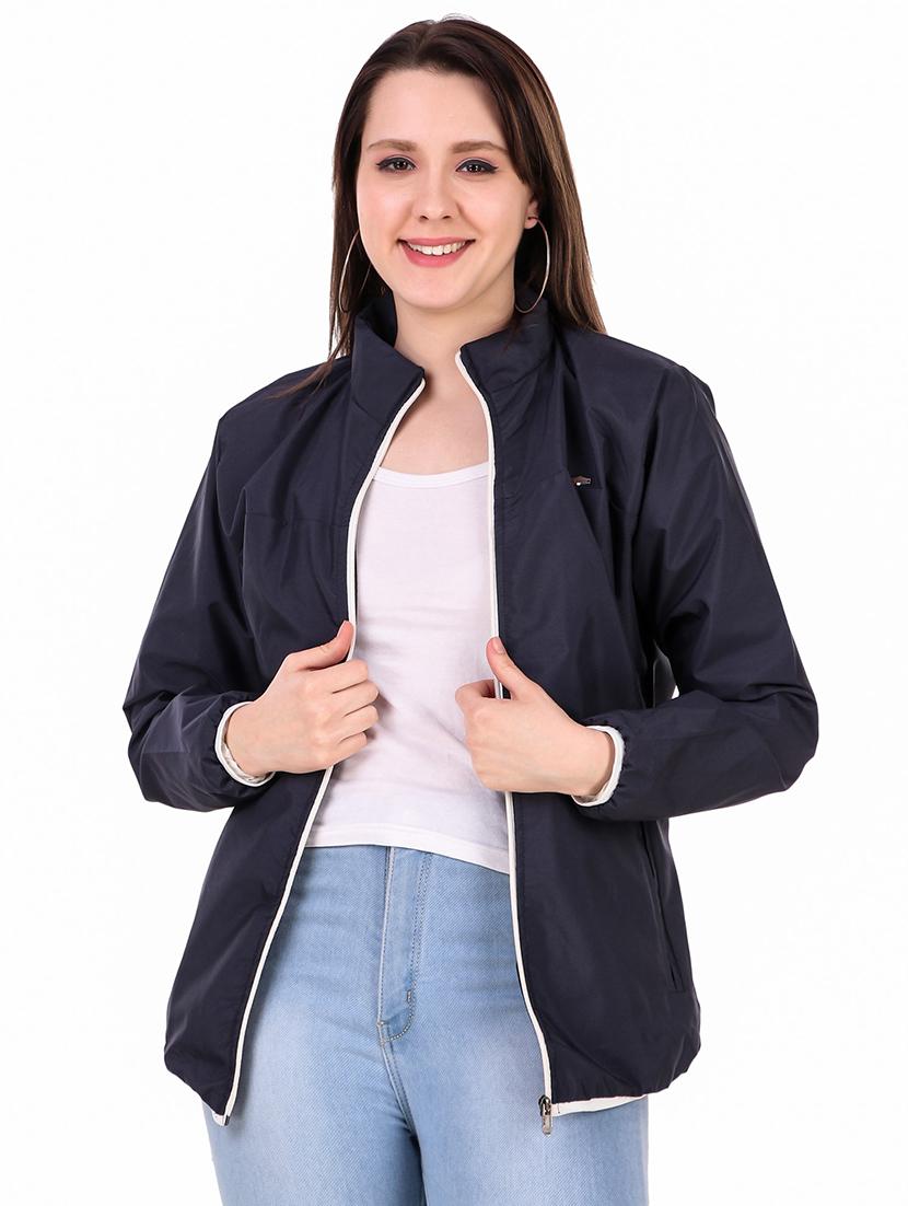 dark blue long sleeves regular jacket - 20221196 -  Zoom Image - 0