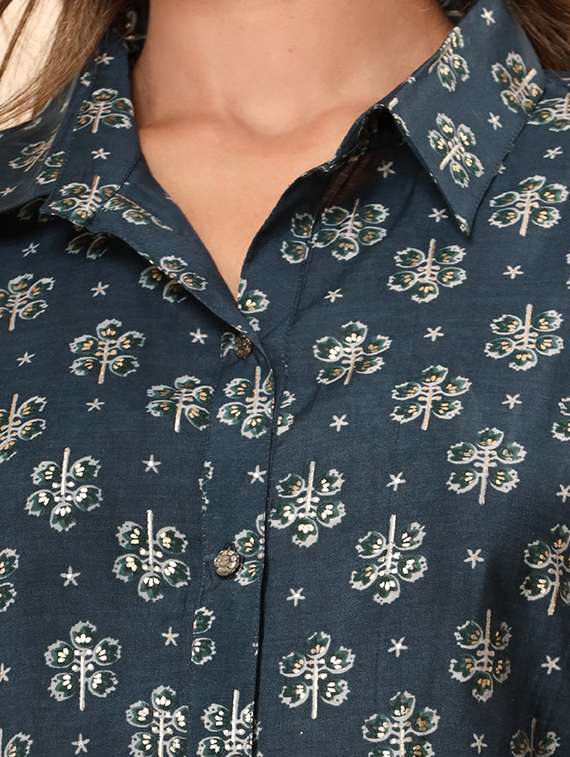 blue floral printed co-ord sets - 20223093 -  Standard Image - 3