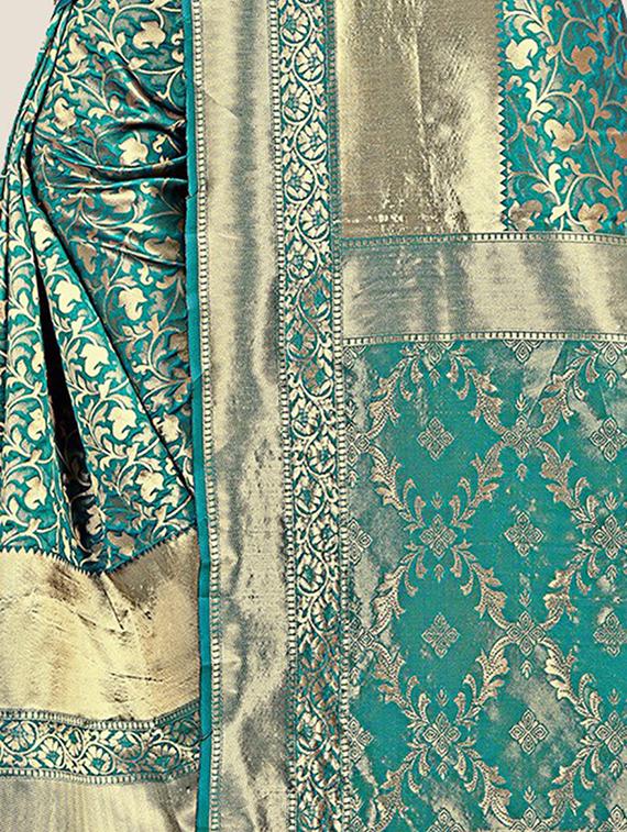 jacquard work banarasi saree with blouse - 20223470 - Standard Image - 3