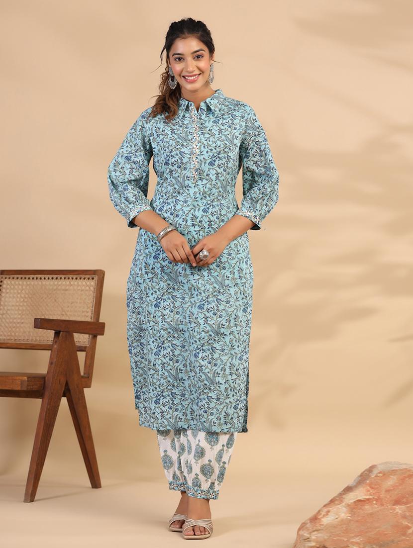 women light blue kurta salwar set - 20223749 -  Zoom Image - 0