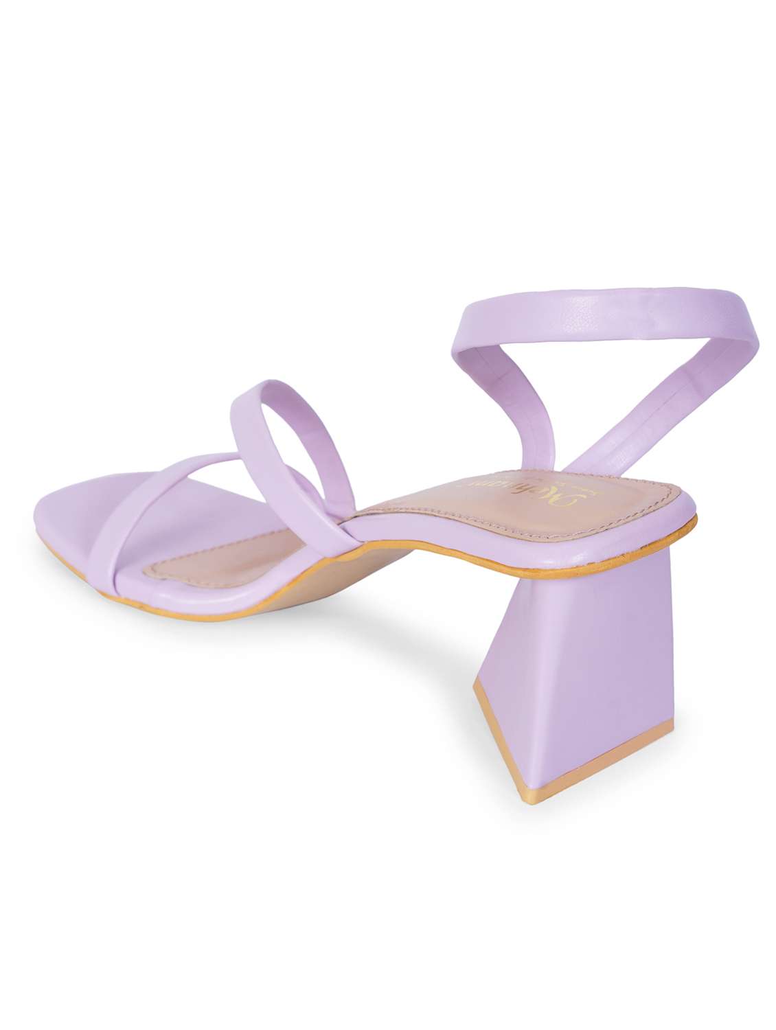 women's purple strap heel sandal - 20225201 -  Standard Image - 3