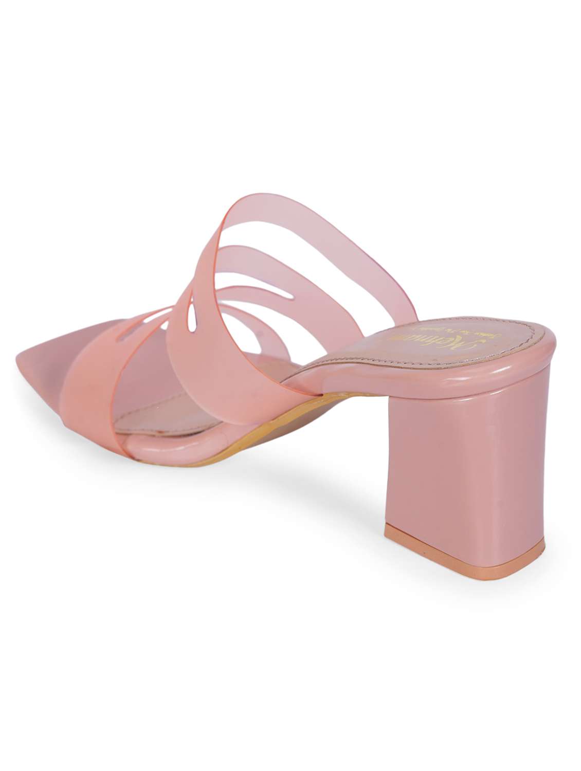 women peach block heel sandal - 20225223 -  Standard Image - 3