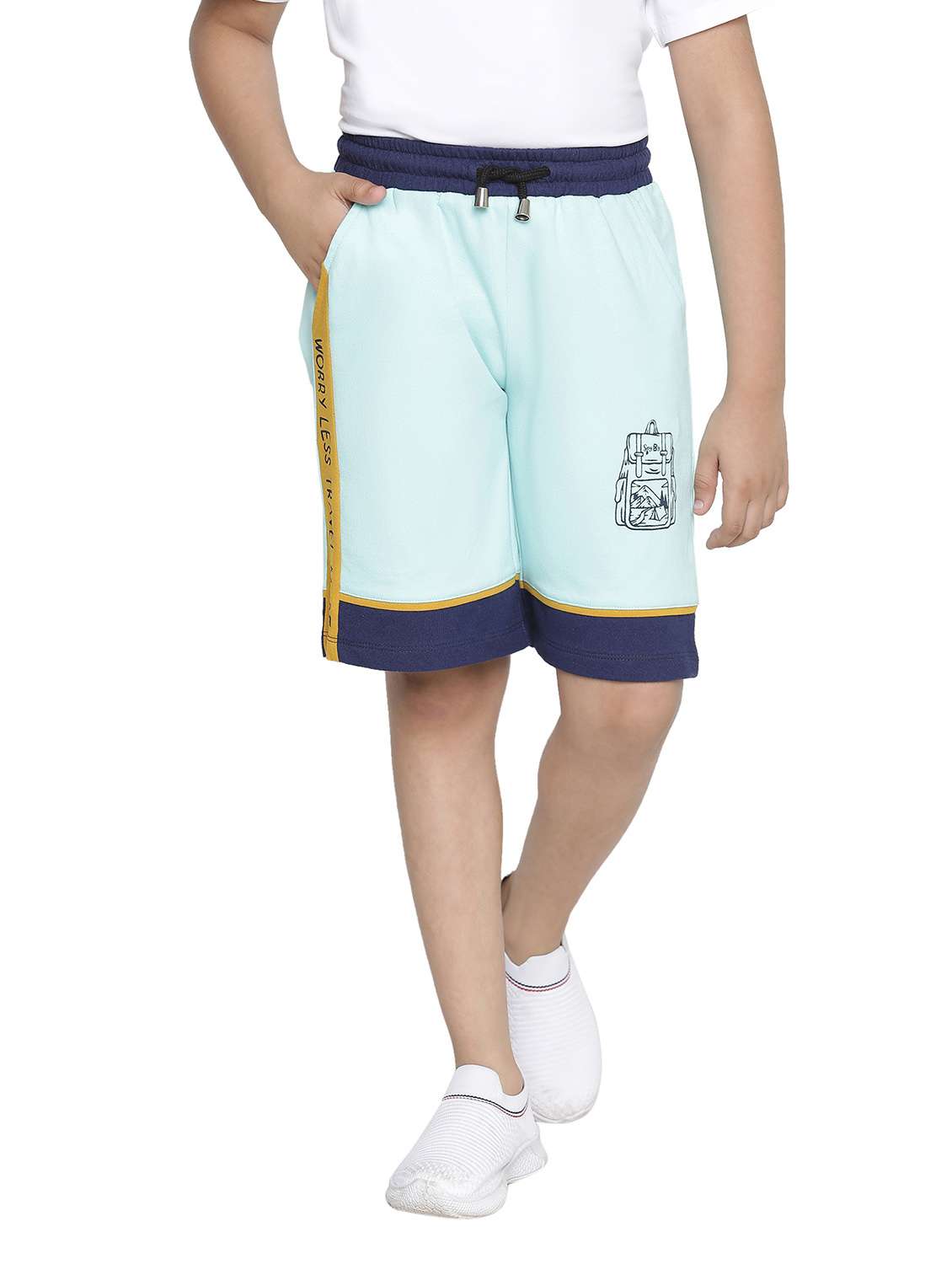 boys blue cotton shorts 