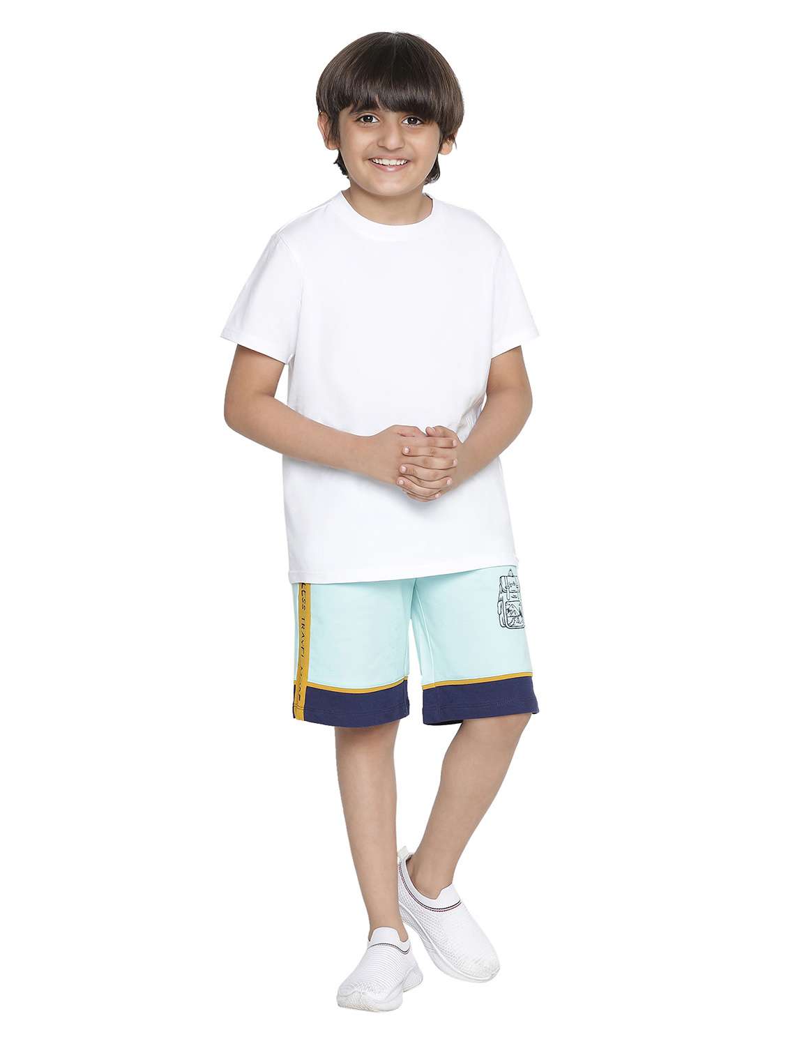 boys blue cotton shorts  - 20225275 -  Standard Image - 3