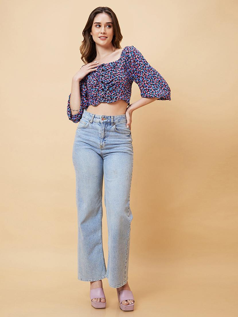 women black viscose crop top - 20225451 - Standard Image - 5