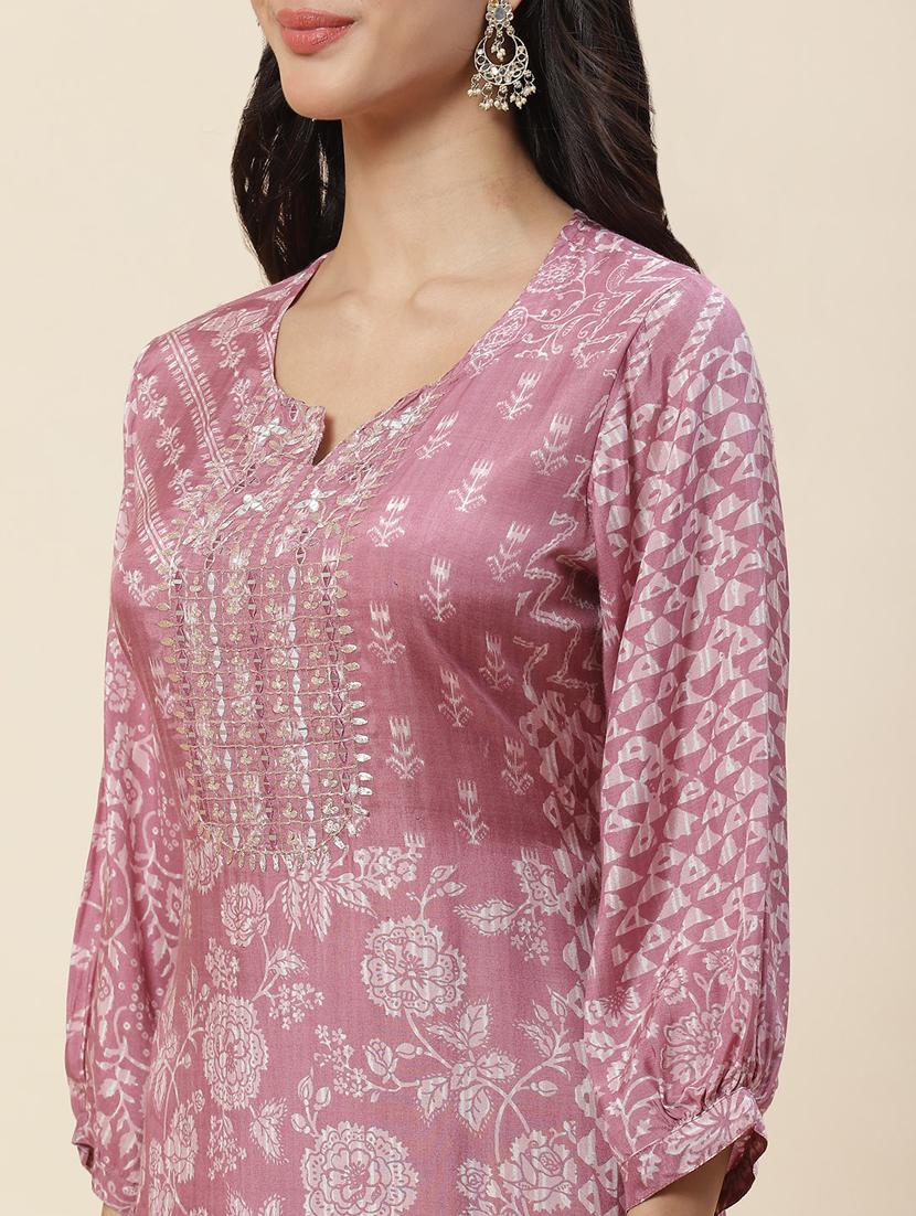 women pink kurta pant set - 20225582 - Standard Image - 5