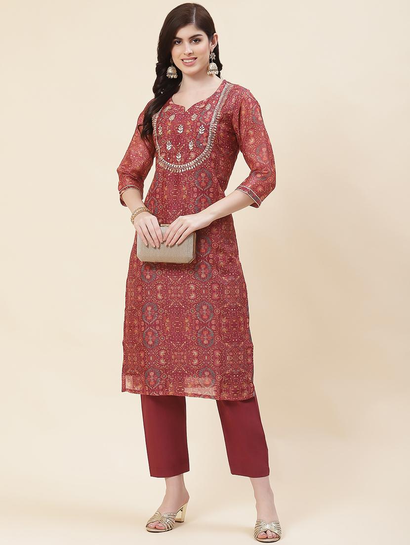 women floral printed kurta pant set - 20225602 - Standard Image - 3