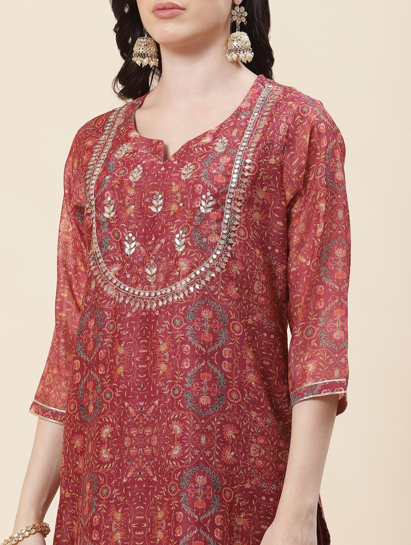 women floral printed kurta pant set - 20225602 - Standard Image - 5