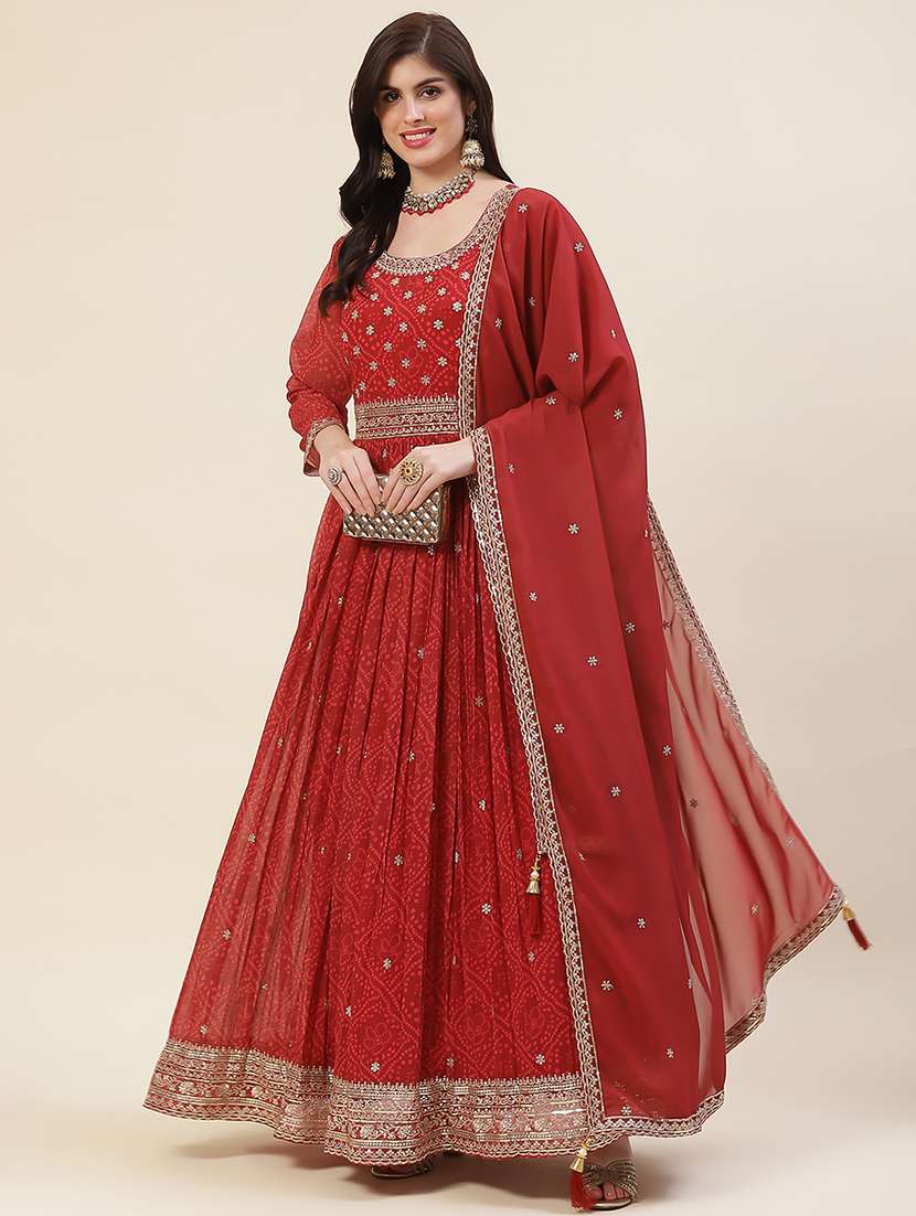 women red kurta dupatta set - 20225637 - Standard Image - 3