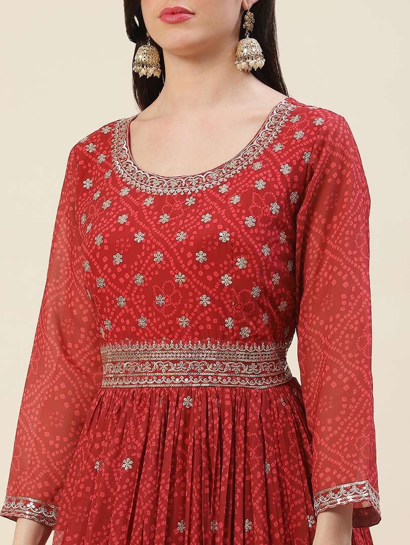 women red kurta dupatta set - 20225637 - Standard Image - 5
