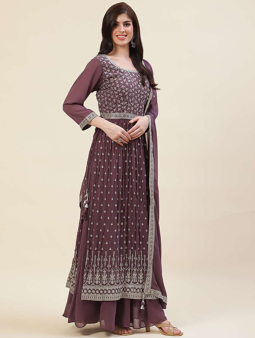 women embroidered kurta palazzo set with dupatta - 20225643 -  Standard Image - 3